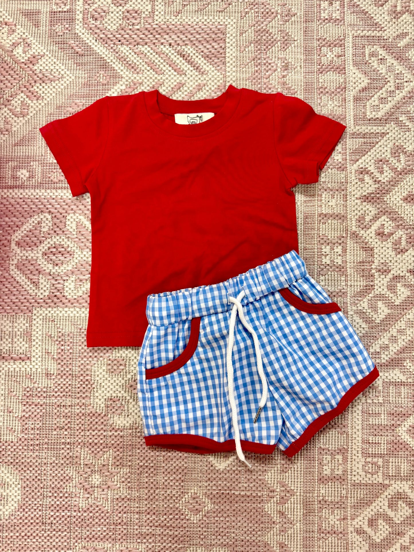 Patriotic Gingham Short Set