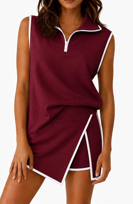 PRE-ORDER Varsity Zip Skort Set
