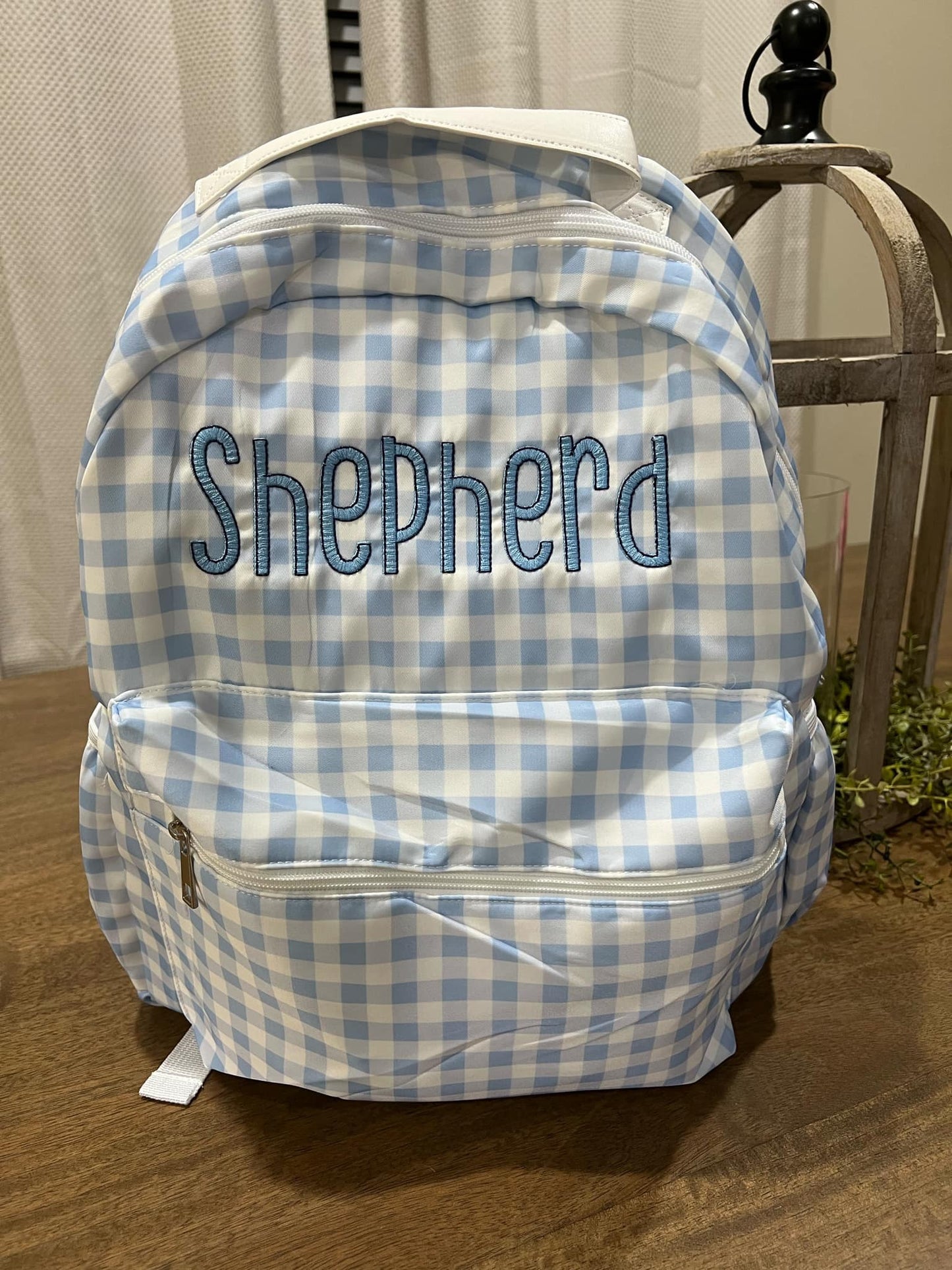 Large Gingham Backpack