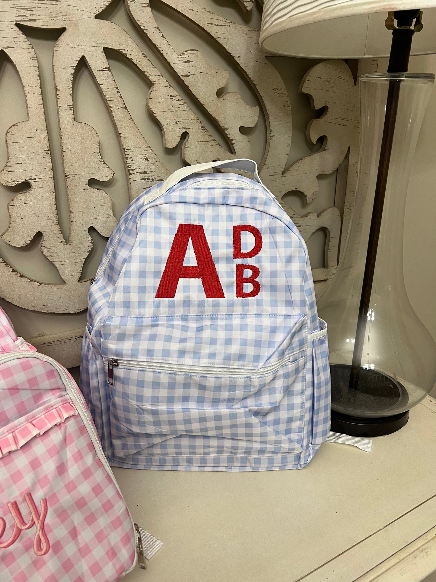 Large Gingham Backpack