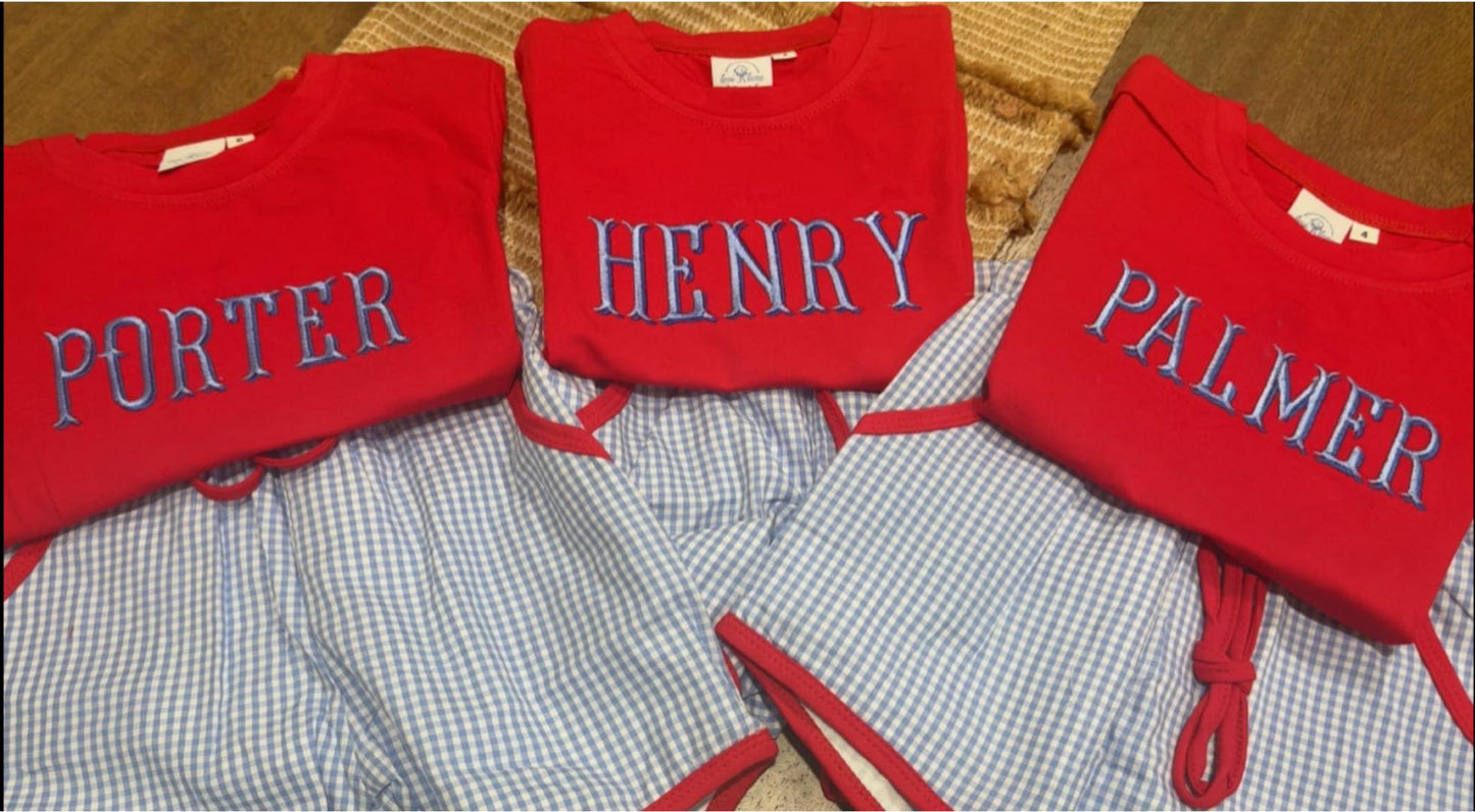 All American Gingham Shorts Set
