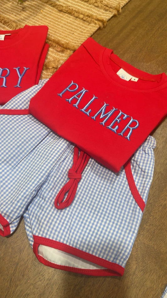 All American Gingham Shorts Set