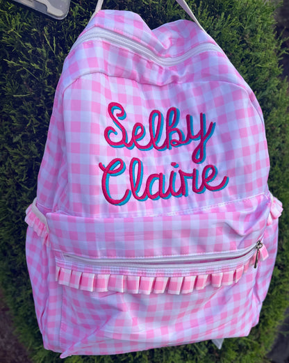 Large Gingham Backpack