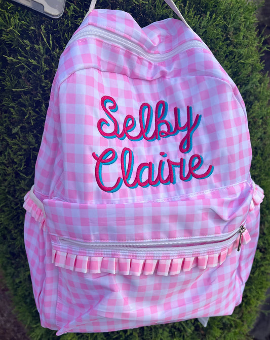 Large Gingham Backpack