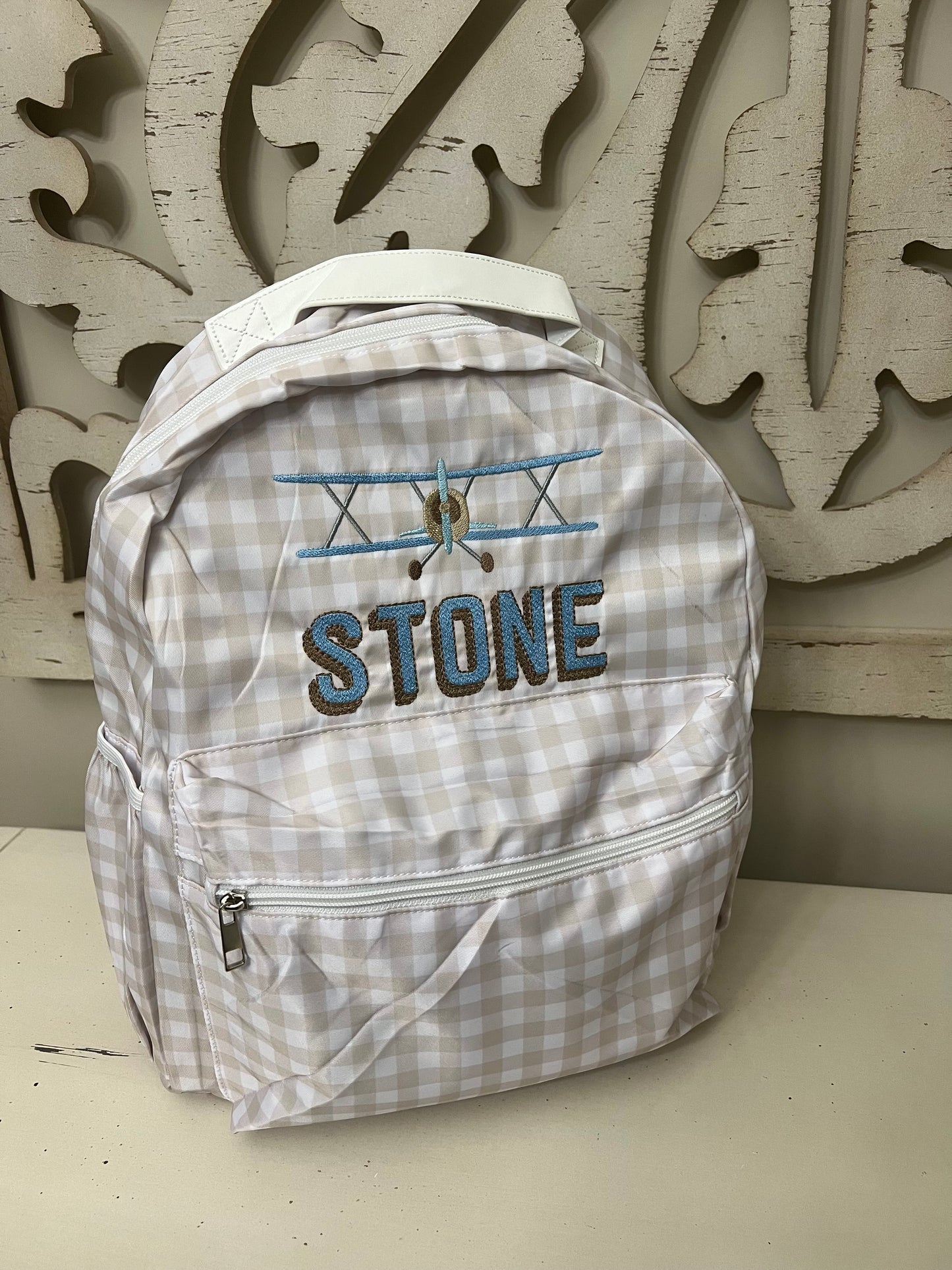 Large Gingham Backpack