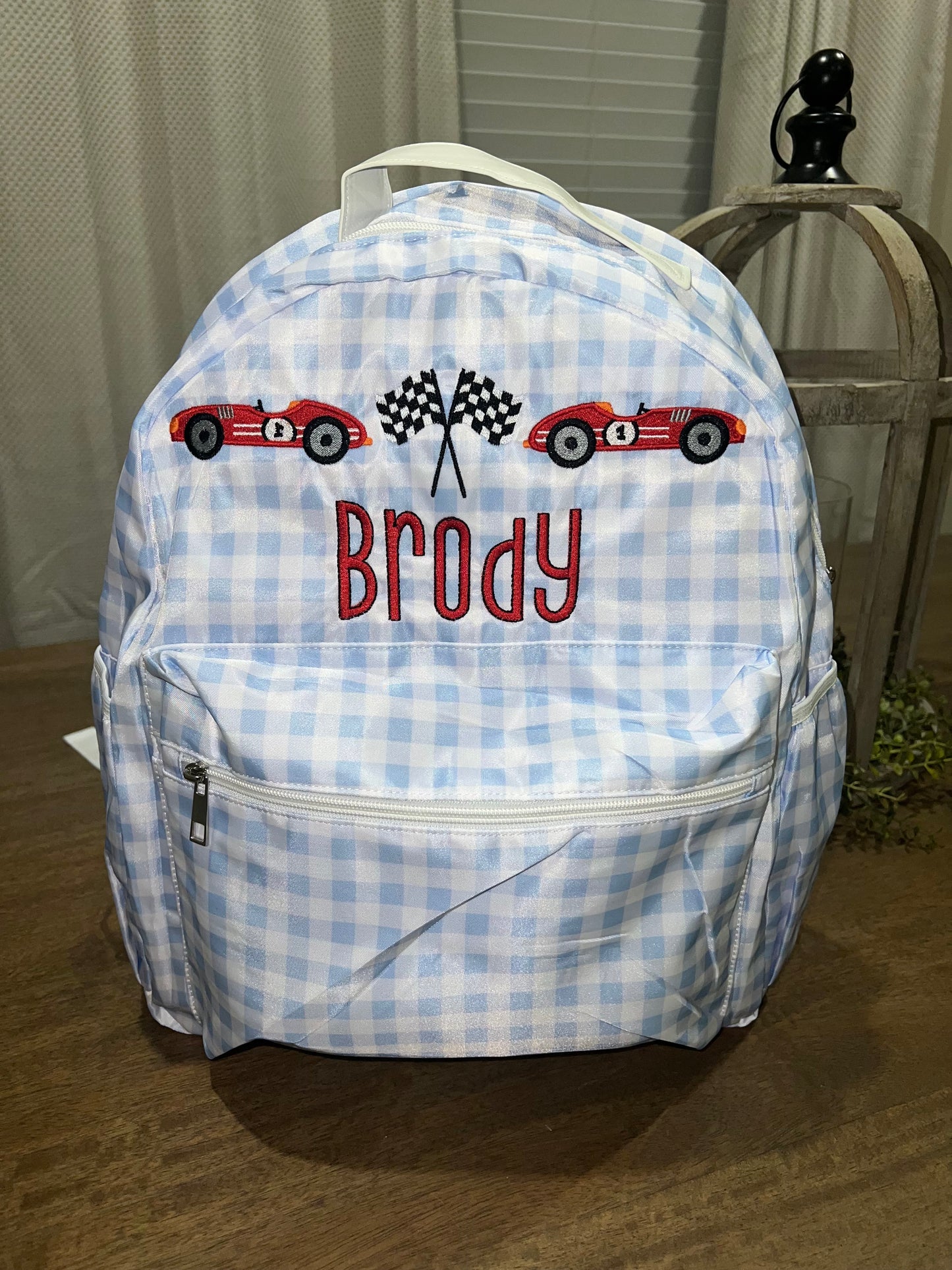Large Gingham Backpack