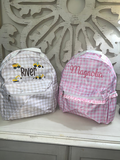 Large Gingham Backpack
