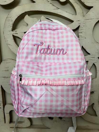 Large Gingham Backpack
