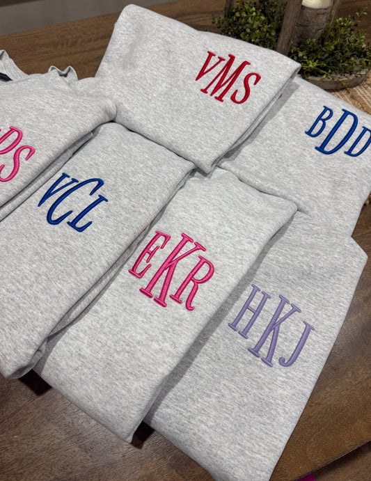 Puff Pocket Initial Sweatshirts